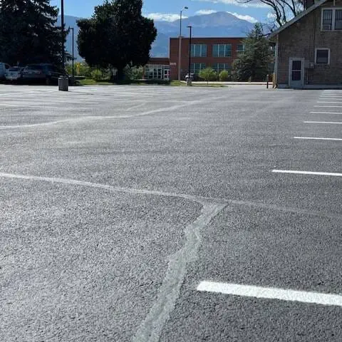 Colorado Springs parking lot striping, crack sealing, and sealcoating