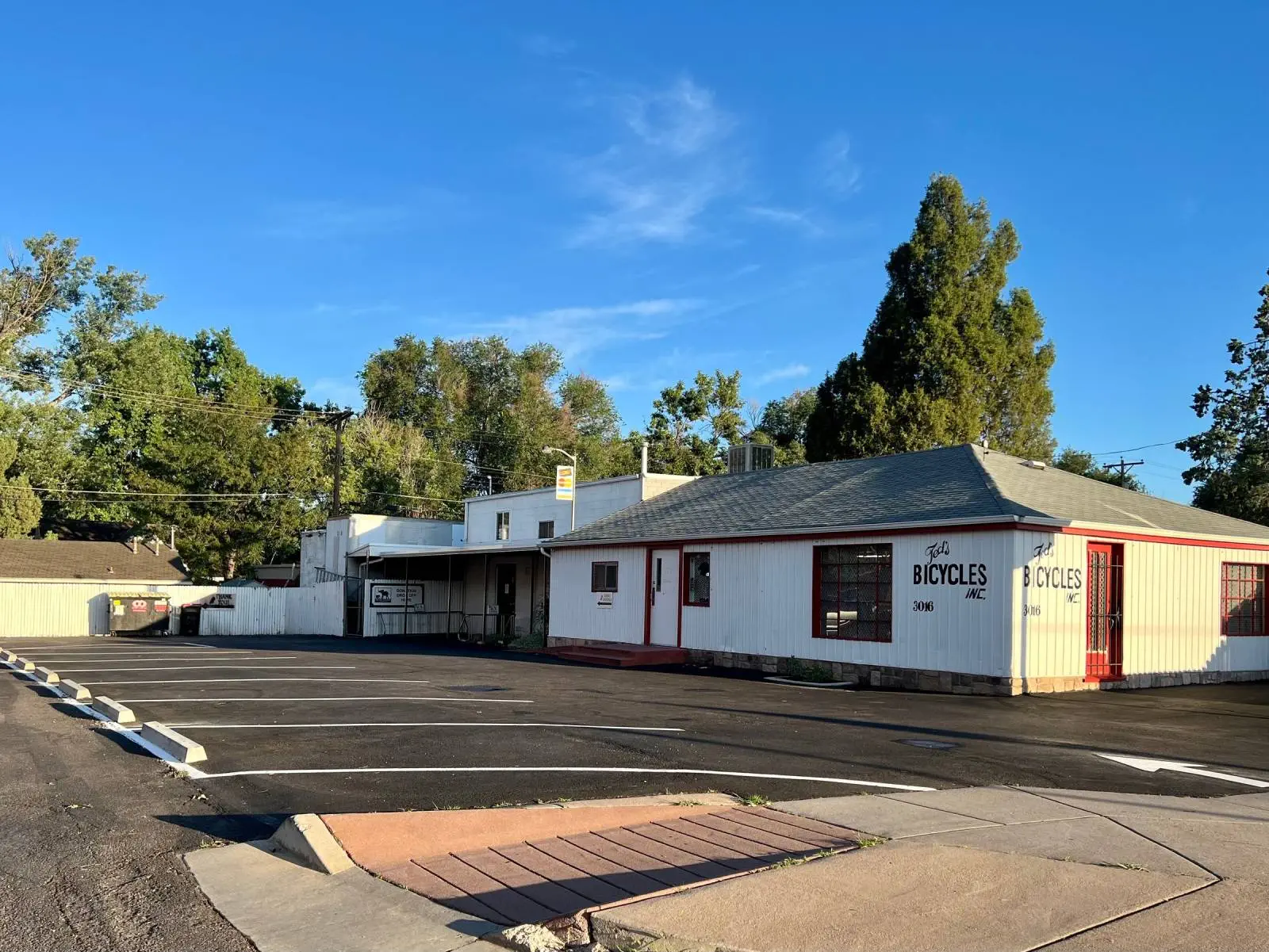 Re-striping of a bicycle shop parking lot in Colorado Springs (1)